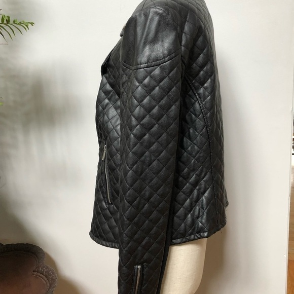 𝅺bcbgeneration‎ Faux Leather Quilted motorcycle Jacket size XL - Picture 6 of 11